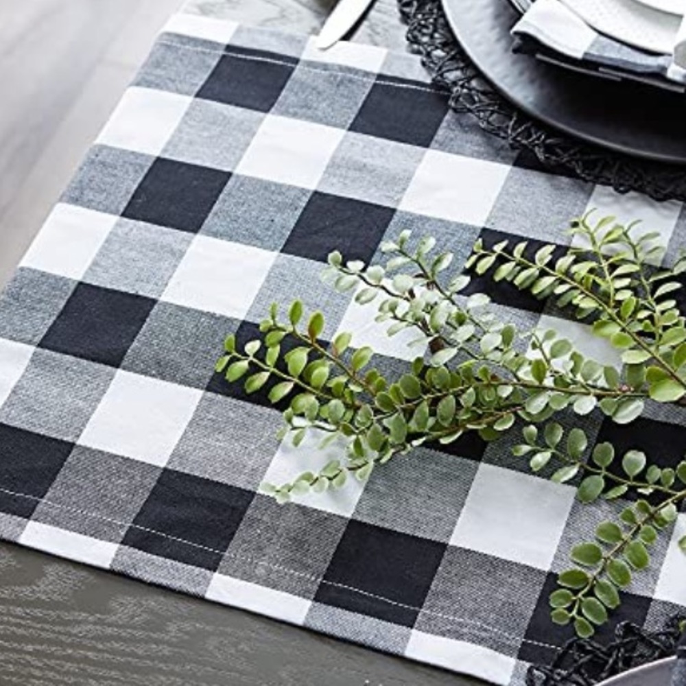 Cotton Buffalo Check Farmhouse Table Runner